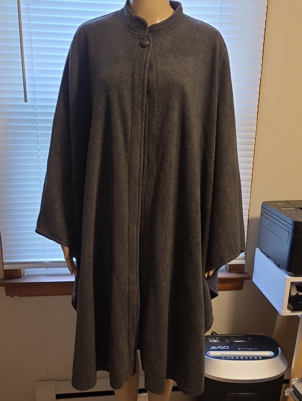 Anthony Richards Dark Gray Wool Cape Coat.  Size 24W